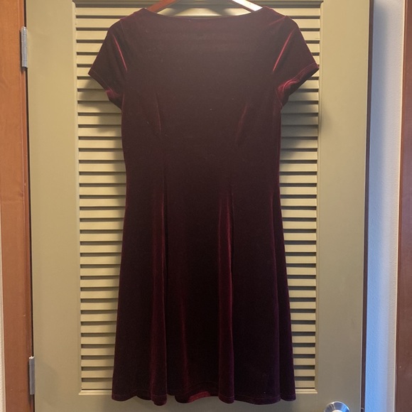 NWOT Velvet Wine Colored Dress - Picture 2 of 3